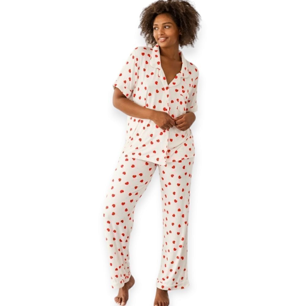 🌼4/$30 ✨ Bamboo Rayon Loungewear Hearts Pajama Set – XS ✨